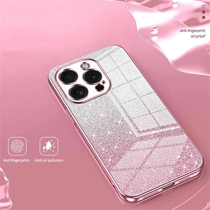 For iPhone 15 Pro Cell Phone Case Glitter Precise Cutout Flexible TPU Electroplating Cover