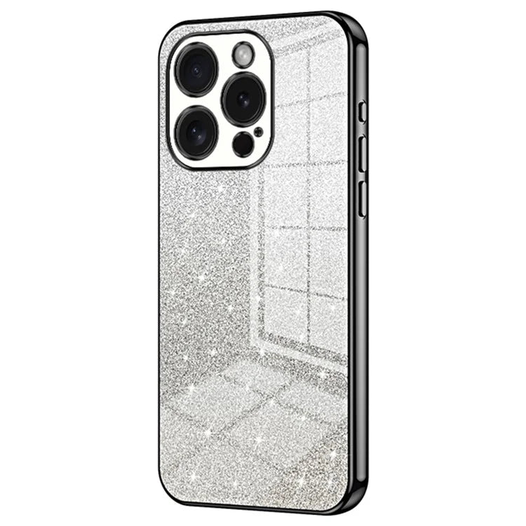 For iPhone 15 Pro Cell Phone Case Glitter Precise Cutout Flexible TPU Electroplating Cover