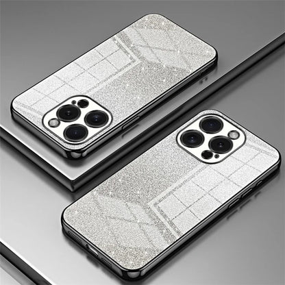 For iPhone 15 Pro Cell Phone Case Glitter Precise Cutout Flexible TPU Electroplating Cover