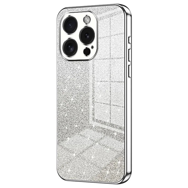 For iPhone 15 Pro Cell Phone Case Glitter Precise Cutout Flexible TPU Electroplating Cover