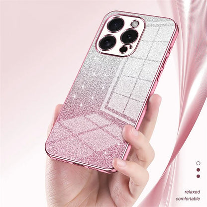 For iPhone 15 Pro Cell Phone Case Glitter Precise Cutout Flexible TPU Electroplating Cover