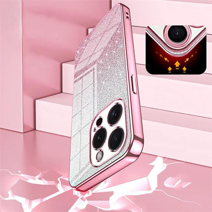 For iPhone 15 Pro Cell Phone Case Glitter Precise Cutout Flexible TPU Electroplating Cover