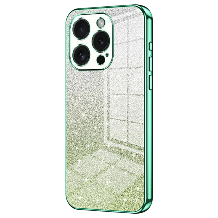 For iPhone 15 Pro Cell Phone Case Glitter Precise Cutout Flexible TPU Electroplating Cover