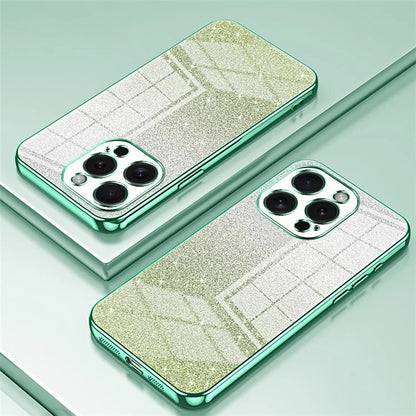 For iPhone 15 Pro Cell Phone Case Glitter Precise Cutout Flexible TPU Electroplating Cover