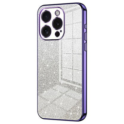 For iPhone 15 Pro Cell Phone Case Glitter Precise Cutout Flexible TPU Electroplating Cover