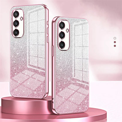 For Samsung Galaxy S24+ Cell Phone Case Precise Cutout TPU Electroplating Glitter Back Cover