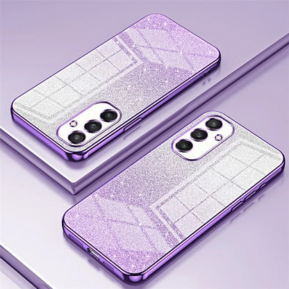 For Samsung Galaxy S24+ Cell Phone Case Precise Cutout TPU Electroplating Glitter Back Cover