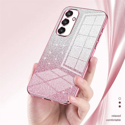 For Samsung Galaxy S24+ Cell Phone Case Precise Cutout TPU Electroplating Glitter Back Cover