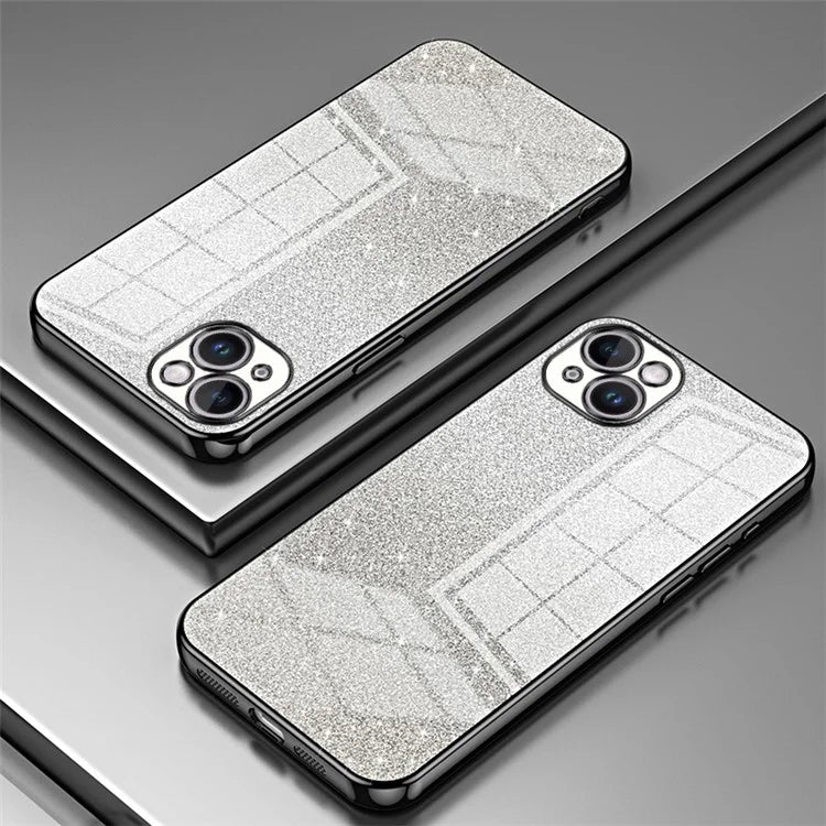 For iPhone 14 Plus Cell Phone Case Glitter Precise Cutout Electroplating TPU Cover