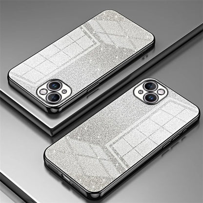 For iPhone 14 Plus Cell Phone Case Glitter Precise Cutout Electroplating TPU Cover