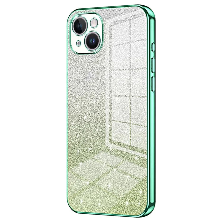 For iPhone 14 Plus Cell Phone Case Glitter Precise Cutout Electroplating TPU Cover
