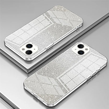 For iPhone 14 Plus Cell Phone Case Glitter Precise Cutout Electroplating TPU Cover