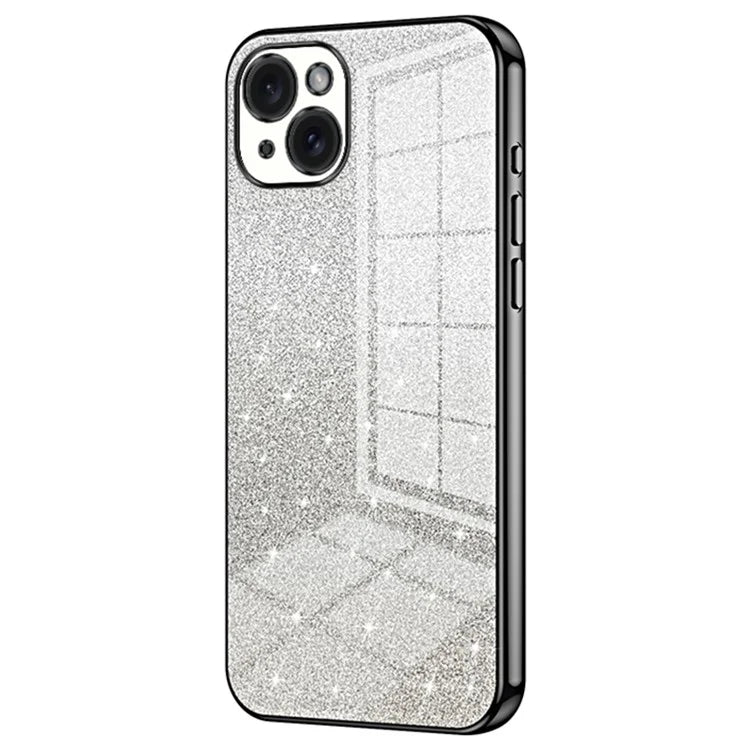 For iPhone 15 Plus Cell Phone Case Shockproof Gradient Glitter Precise Cutout TPU Cover