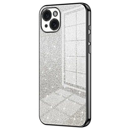 For iPhone 15 Plus Cell Phone Case Shockproof Gradient Glitter Precise Cutout TPU Cover