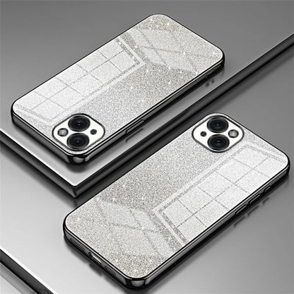 For iPhone 15 Plus Cell Phone Case Shockproof Gradient Glitter Precise Cutout TPU Cover