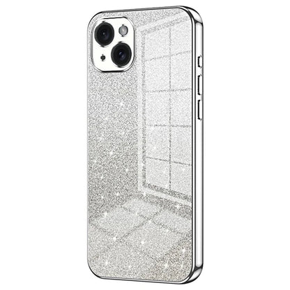 For iPhone 15 Plus Cell Phone Case Shockproof Gradient Glitter Precise Cutout TPU Cover