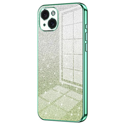 For iPhone 15 Plus Cell Phone Case Shockproof Gradient Glitter Precise Cutout TPU Cover