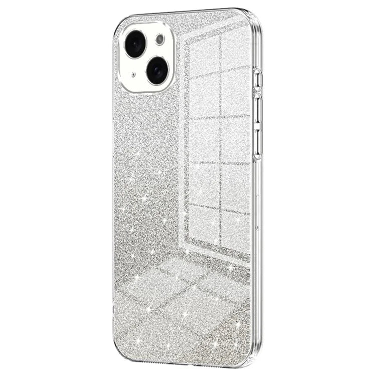 For iPhone 15 Plus Cell Phone Case Shockproof Gradient Glitter Precise Cutout TPU Cover