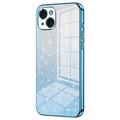For iPhone 15 Plus Cell Phone Case Shockproof Gradient Glitter Precise Cutout TPU Cover