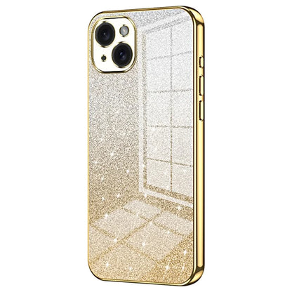 For iPhone 15 Plus Cell Phone Case Shockproof Gradient Glitter Precise Cutout TPU Cover