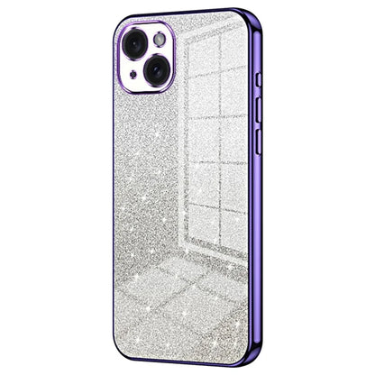 For iPhone 15 Plus Cell Phone Case Shockproof Gradient Glitter Precise Cutout TPU Cover