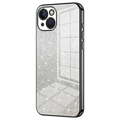 For iPhone 13 Cell Phone Case Gradient Glitter Precise Cutout TPU Protective Cover