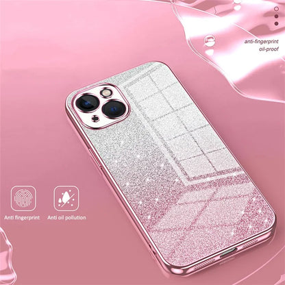 For iPhone 13 Cell Phone Case Gradient Glitter Precise Cutout TPU Protective Cover