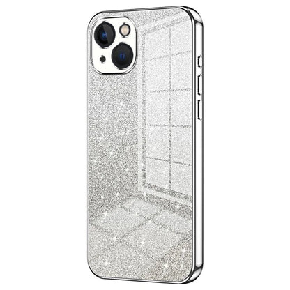 For iPhone 13 Cell Phone Case Gradient Glitter Precise Cutout TPU Protective Cover