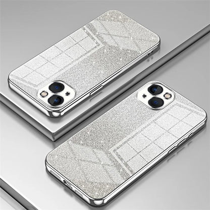 For iPhone 13 Cell Phone Case Gradient Glitter Precise Cutout TPU Protective Cover