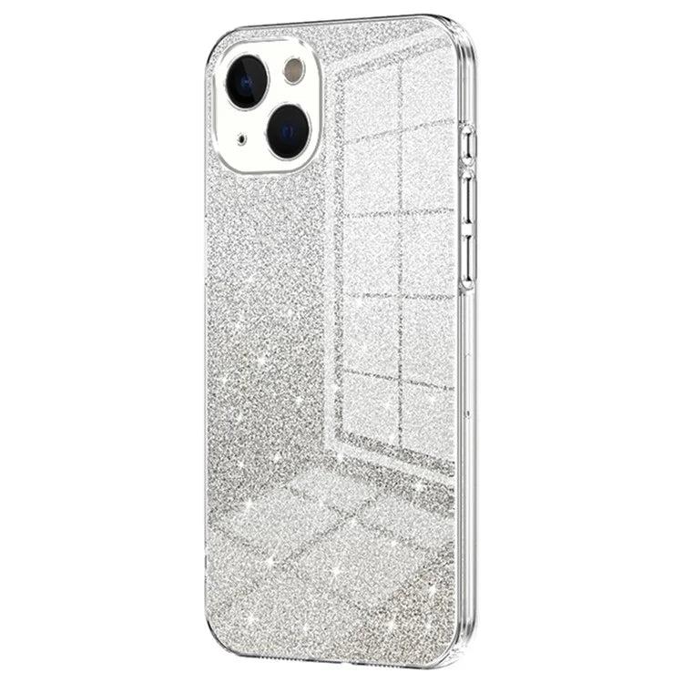 For iPhone 13 Cell Phone Case Gradient Glitter Precise Cutout TPU Protective Cover