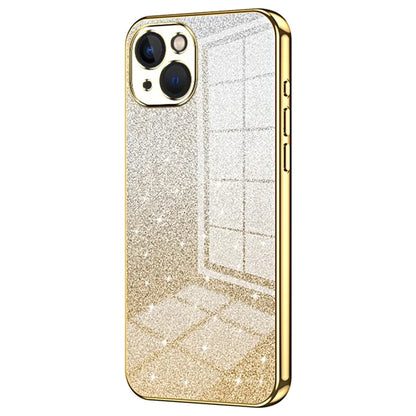 For iPhone 13 Cell Phone Case Gradient Glitter Precise Cutout TPU Protective Cover