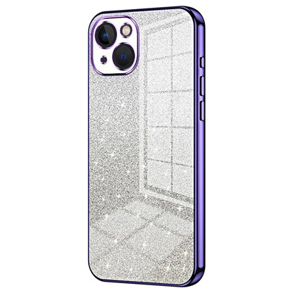 For iPhone 13 Cell Phone Case Gradient Glitter Precise Cutout TPU Protective Cover