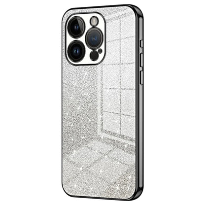 For iPhone 14 Pro Cell Phone Case Gradient Glitter Precise Cutout Anti-scratch TPU Cover