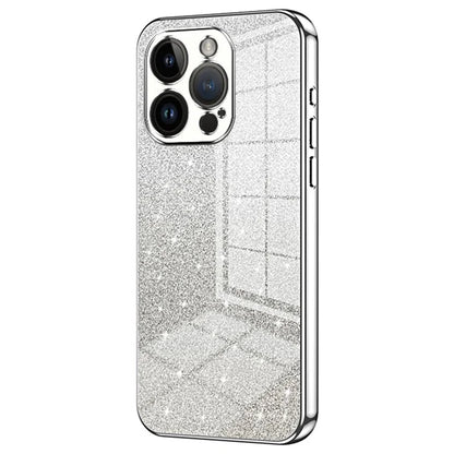 For iPhone 14 Pro Cell Phone Case Gradient Glitter Precise Cutout Anti-scratch TPU Cover