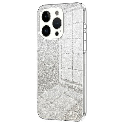 For iPhone 14 Pro Cell Phone Case Gradient Glitter Precise Cutout Anti-scratch TPU Cover