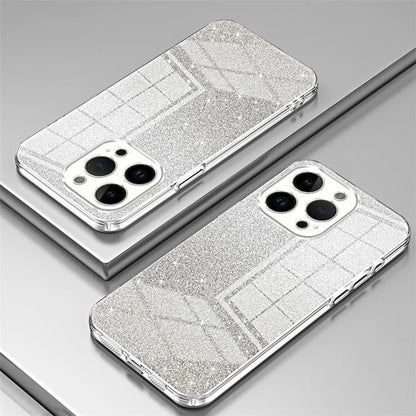 For iPhone 14 Pro Cell Phone Case Gradient Glitter Precise Cutout Anti-scratch TPU Cover