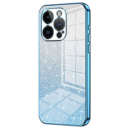 For iPhone 14 Pro Cell Phone Case Gradient Glitter Precise Cutout Anti-scratch TPU Cover