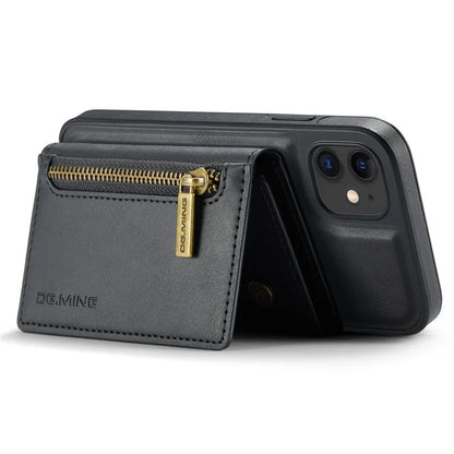 DG.MING M5 Series For iPhone 11 Wallet Case Zipper Pocket Card Slots Phone Cover