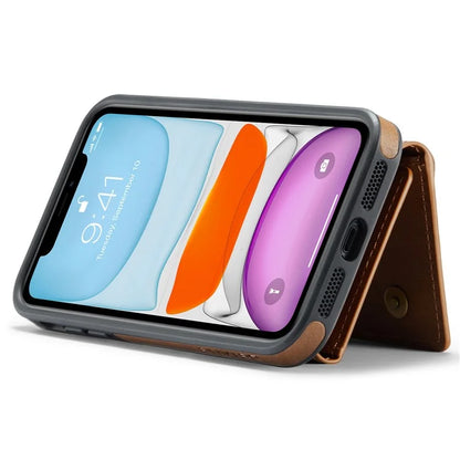 DG.MING M5 Series For iPhone 11 Wallet Case Zipper Pocket Card Slots Phone Cover