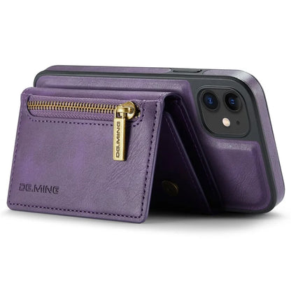 DG.MING M5 Series For iPhone 11 Wallet Case Zipper Pocket Card Slots Phone Cover