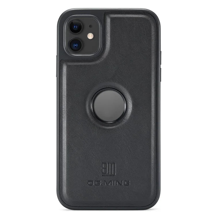 DG.MING For iPhone 11 Phone Case PU Leather Coated PC+TPU Hybrid Protective Cover