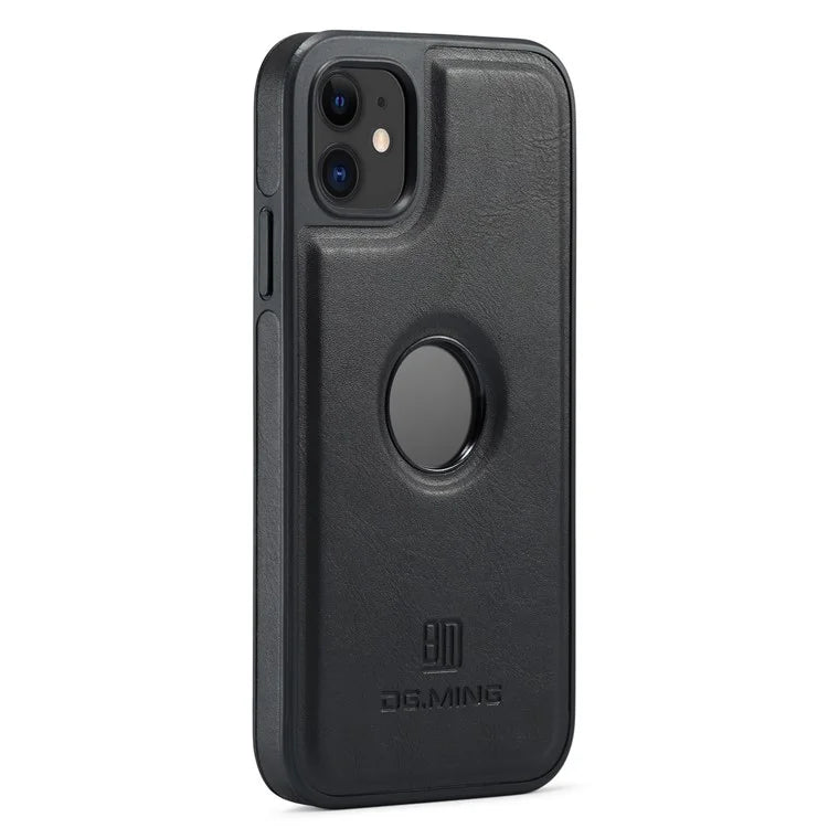 DG.MING For iPhone 11 Phone Case PU Leather Coated PC+TPU Hybrid Protective Cover