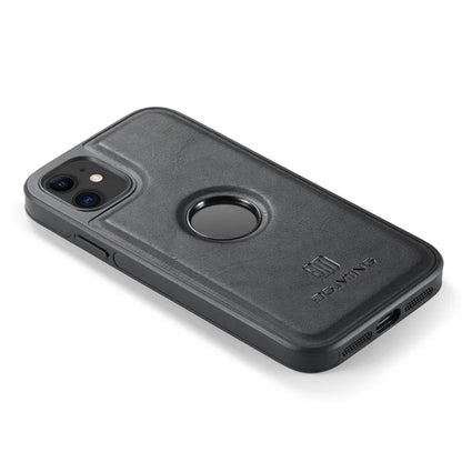 DG.MING For iPhone 11 Phone Case PU Leather Coated PC+TPU Hybrid Protective Cover