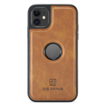DG.MING For iPhone 11 Phone Case PU Leather Coated PC+TPU Hybrid Protective Cover