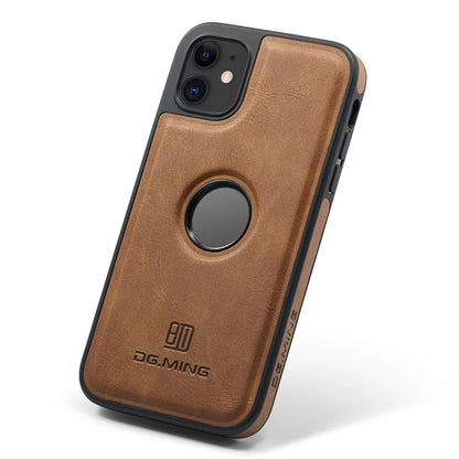 DG.MING For iPhone 11 Phone Case PU Leather Coated PC+TPU Hybrid Protective Cover