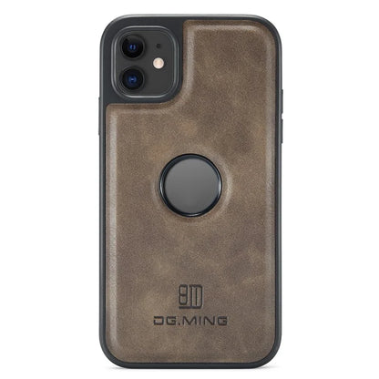 DG.MING For iPhone 11 Phone Case PU Leather Coated PC+TPU Hybrid Protective Cover