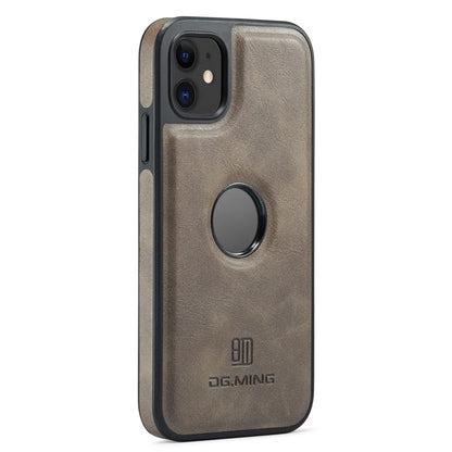 DG.MING For iPhone 11 Phone Case PU Leather Coated PC+TPU Hybrid Protective Cover