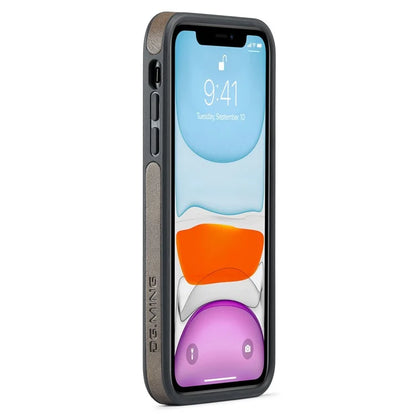 DG.MING For iPhone 11 Phone Case PU Leather Coated PC+TPU Hybrid Protective Cover