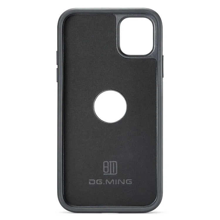DG.MING For iPhone 11 Phone Case PU Leather Coated PC+TPU Hybrid Protective Cover
