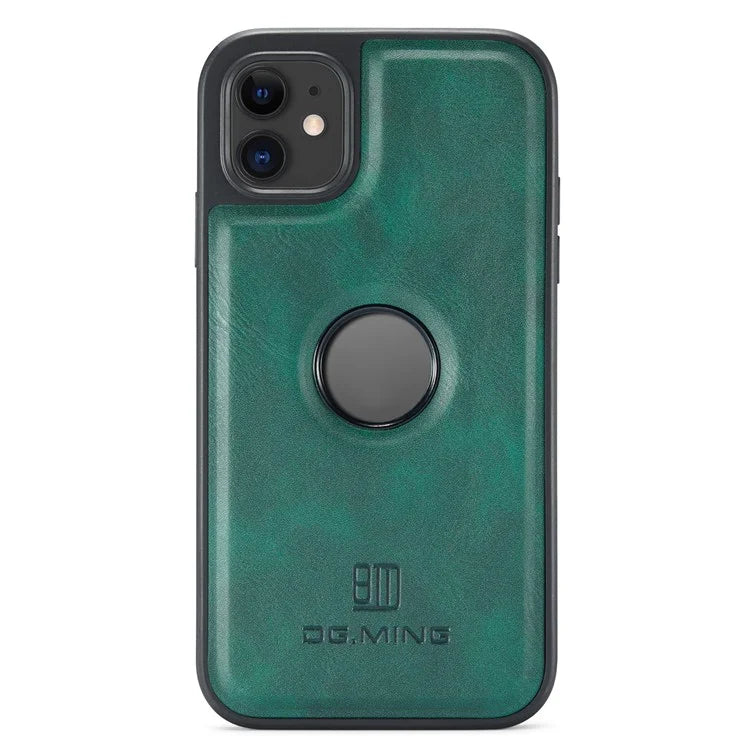 DG.MING For iPhone 11 Phone Case PU Leather Coated PC+TPU Hybrid Protective Cover
